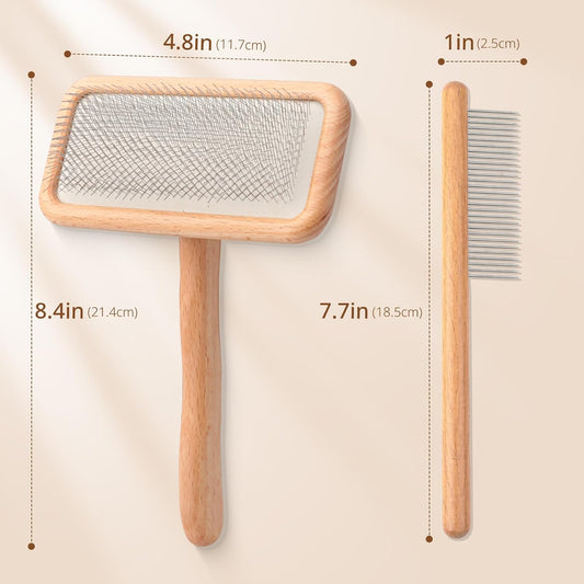 Haetyieh wool brush showing stainless steel tines for pet hair removal