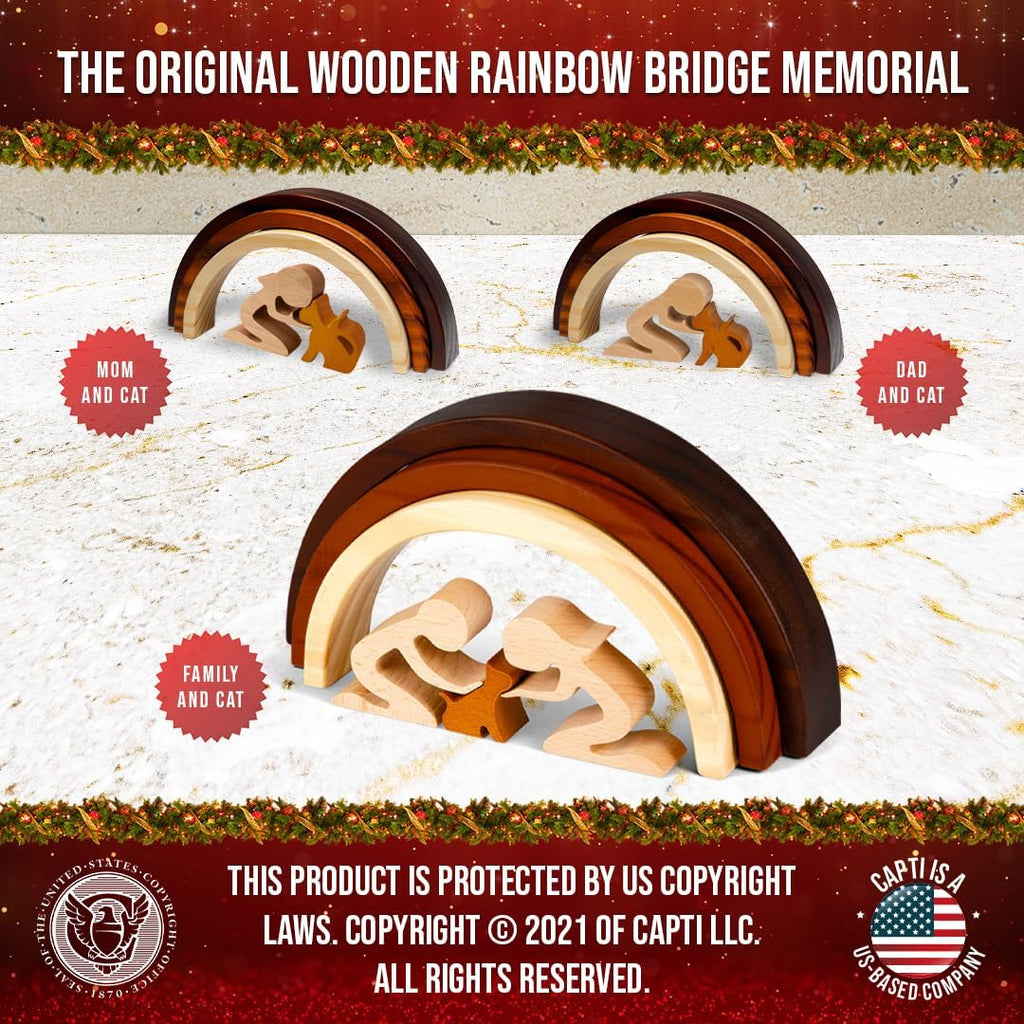 Side profile of Capti Rainbow Bridge cat memorial figurine