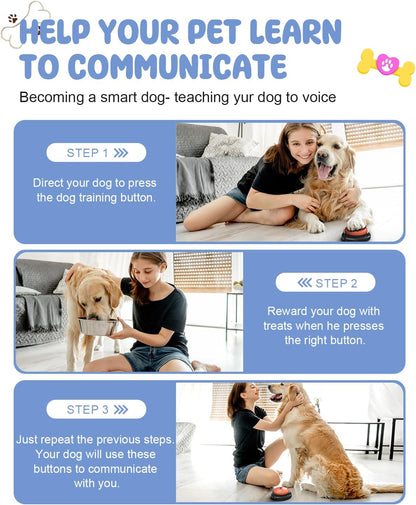 Waterproof non slip pet training mat featuring designated circular placements for six speech buzzers.