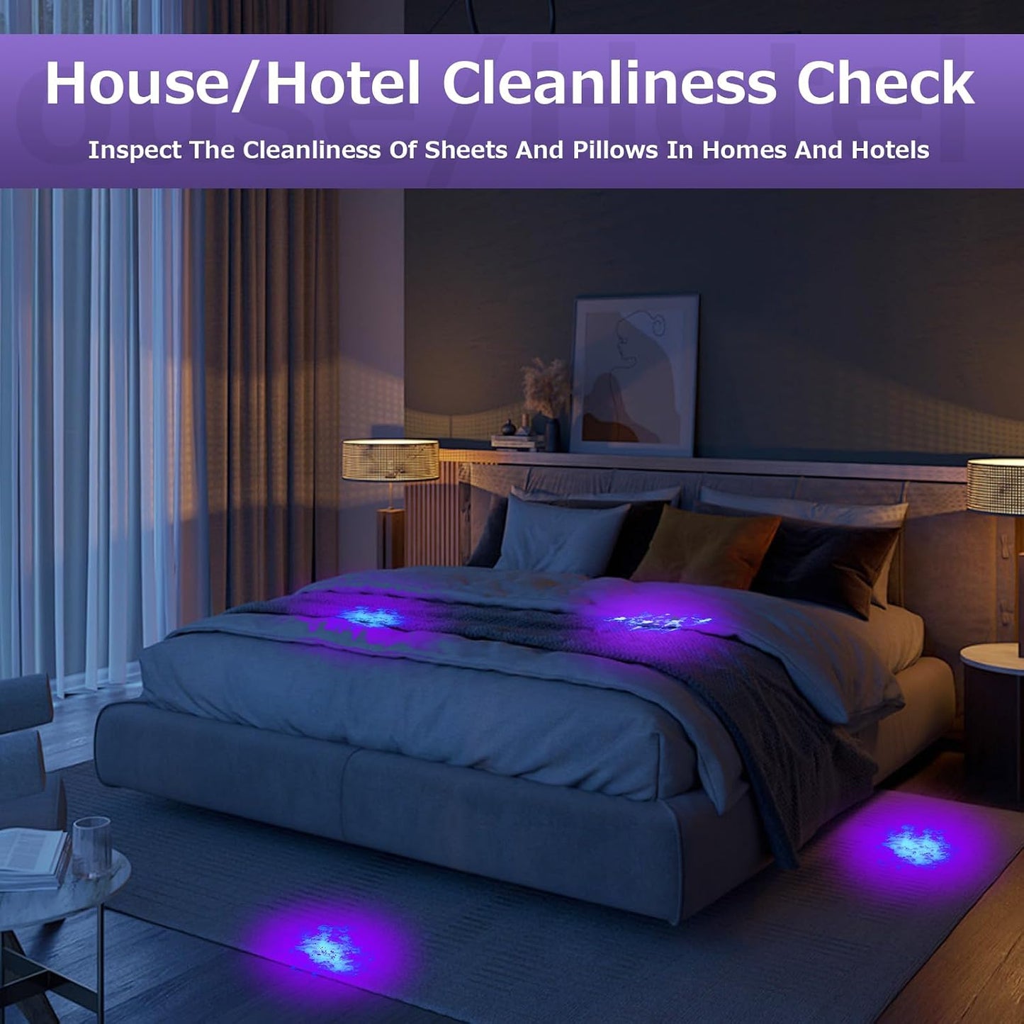 Benss 395nm LED ultraviolet torch utilizing its built-in power bank feature to charge a smartphone.