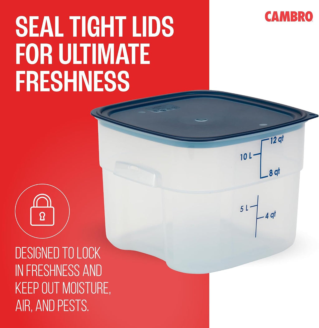 Measurement markings on translucent Cambro 12 quart container