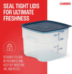 Measurement markings on translucent Cambro 12 quart container