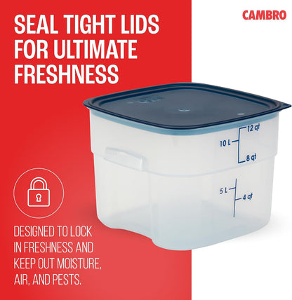 Measurement markings on translucent Cambro 12 quart container