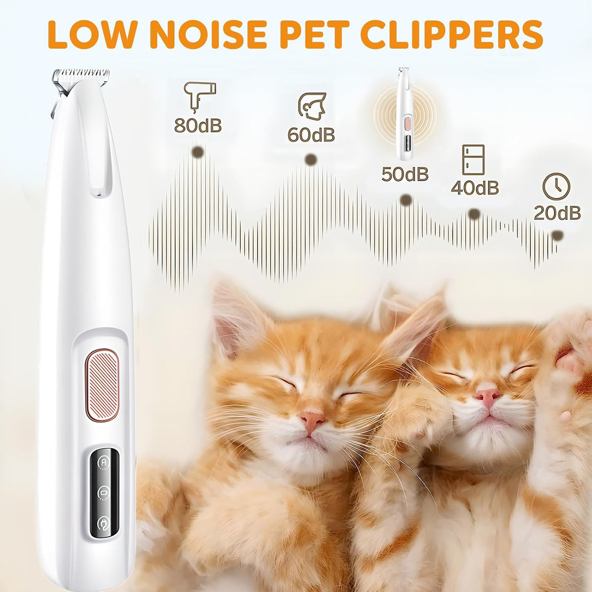Waterproof cordless dog hair clipper being rinsed under running tap water for easy cleaning.