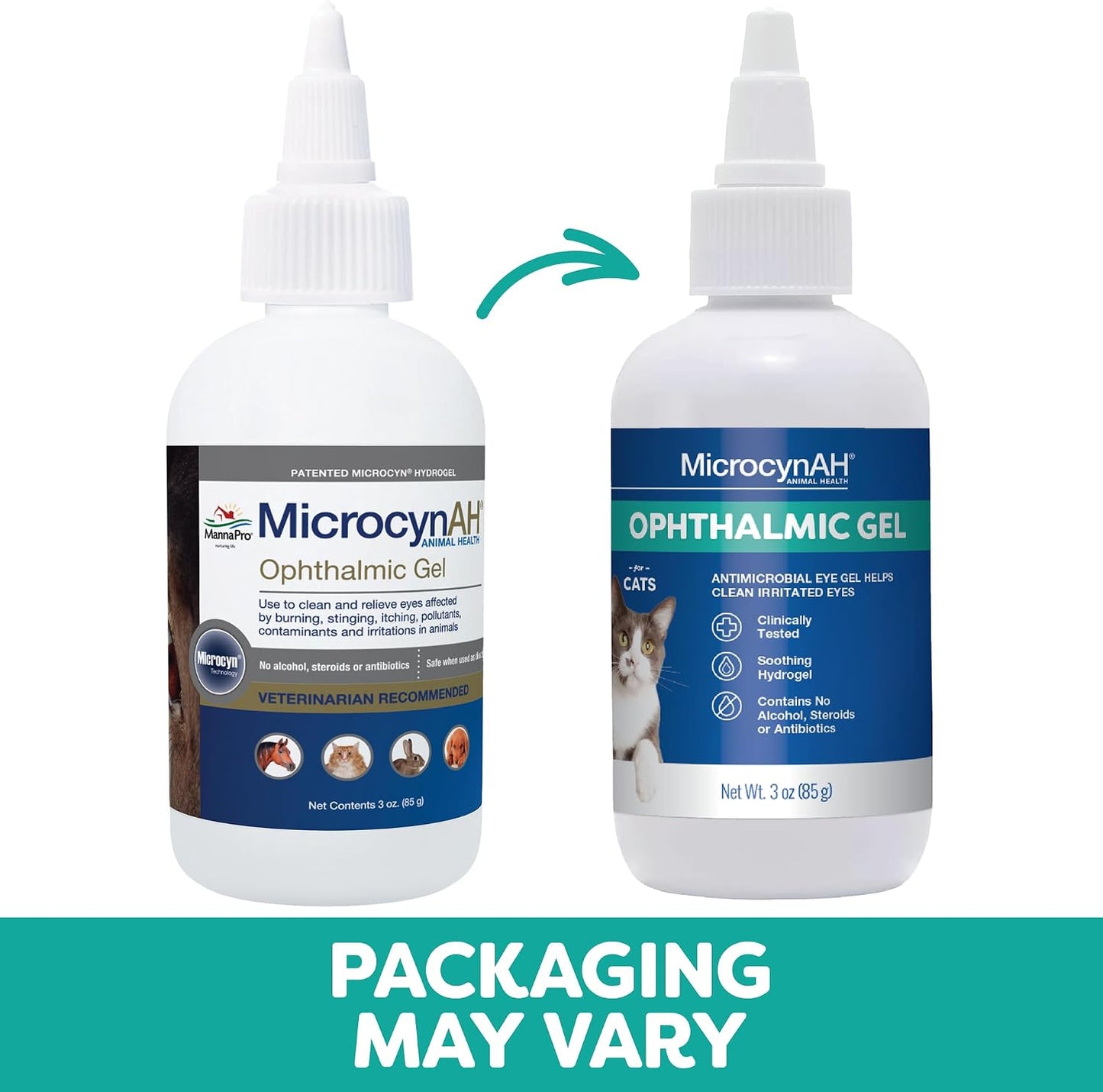 Manna Pro MicrocynAH 3 ounce pet eye care solution back label instructions