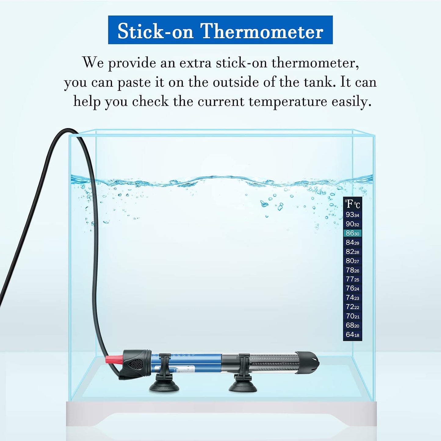 Hitop water heater installed in small fish tank