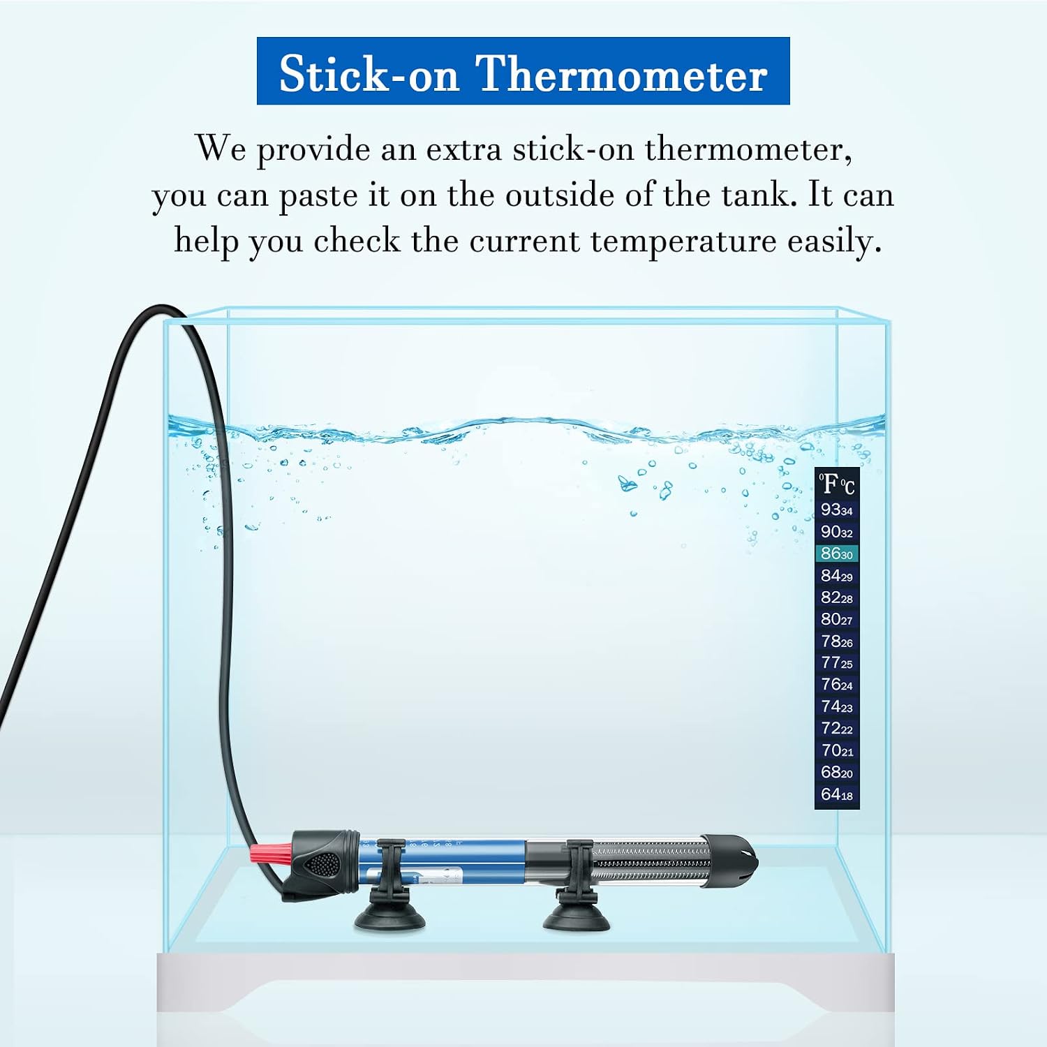 Hitop water heater installed in small fish tank