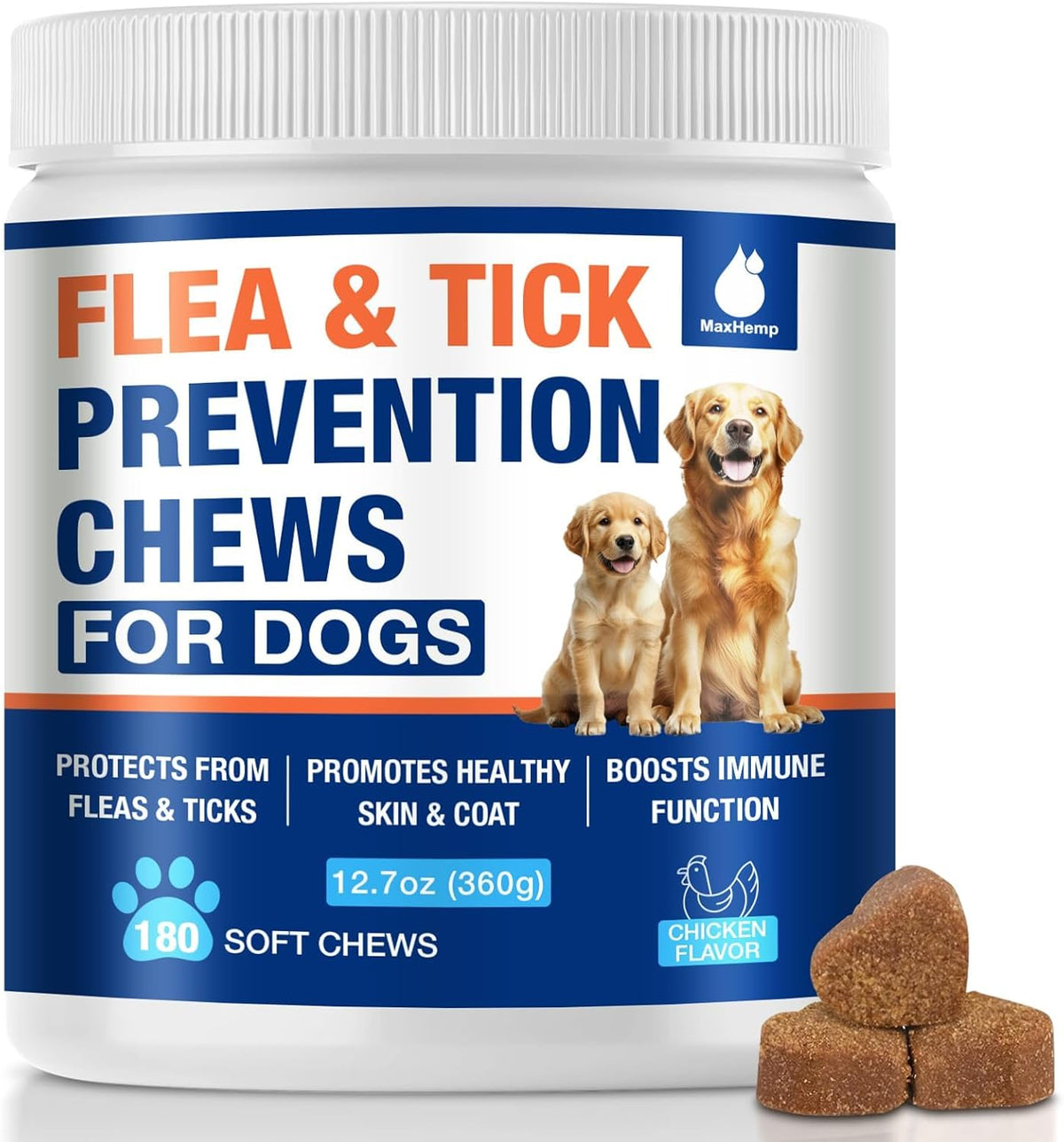 Natural Flea and Tick Prevention for Dogs Chewables, 180 Soft Chews Dog Flea and Tick Treatment, Oral Flea Chews for Dogs, Skin & Coat Support Supplement - Image 9