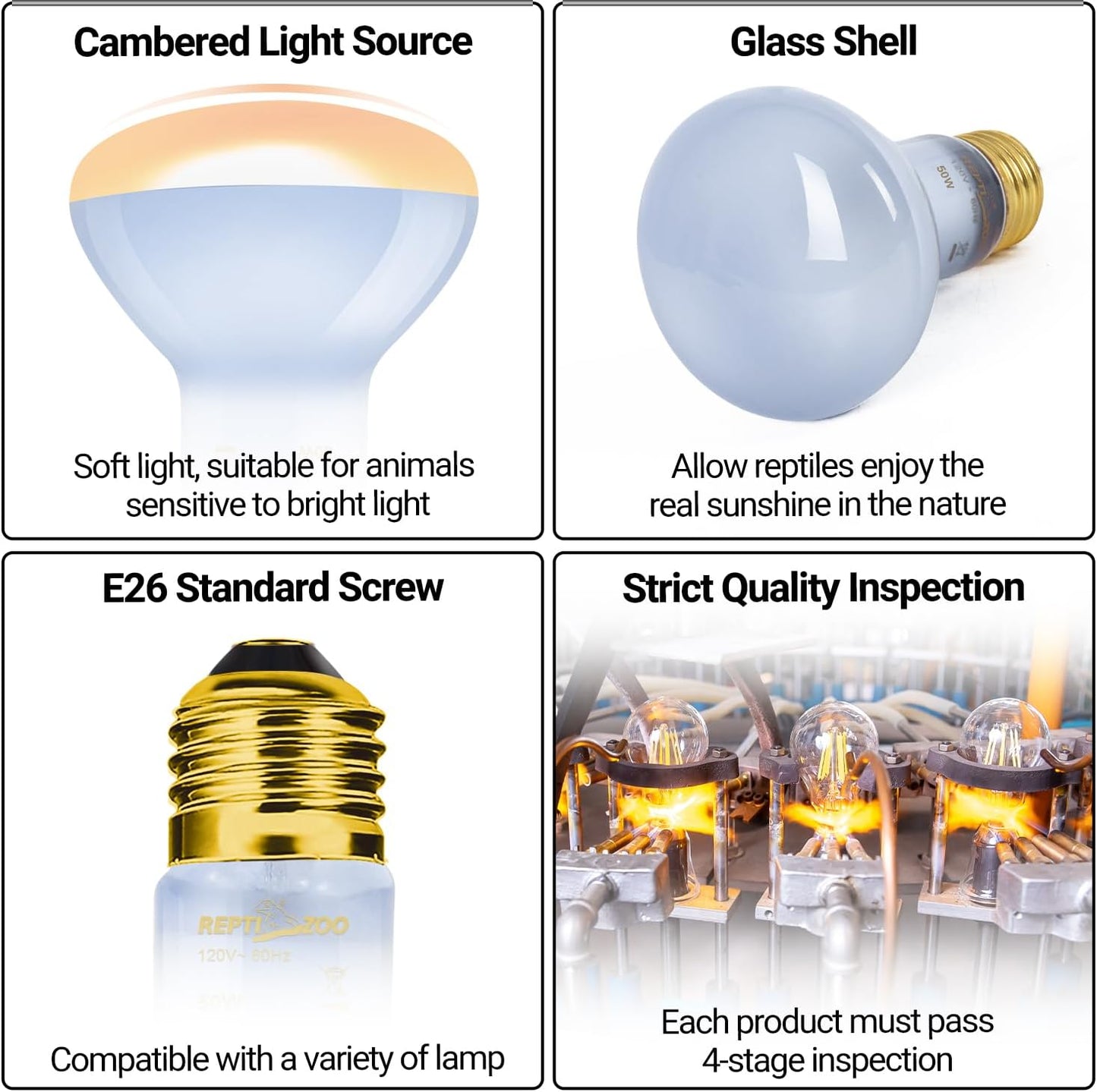 Repti Zoo dual day and night terrarium basking bulbs showing standard base design