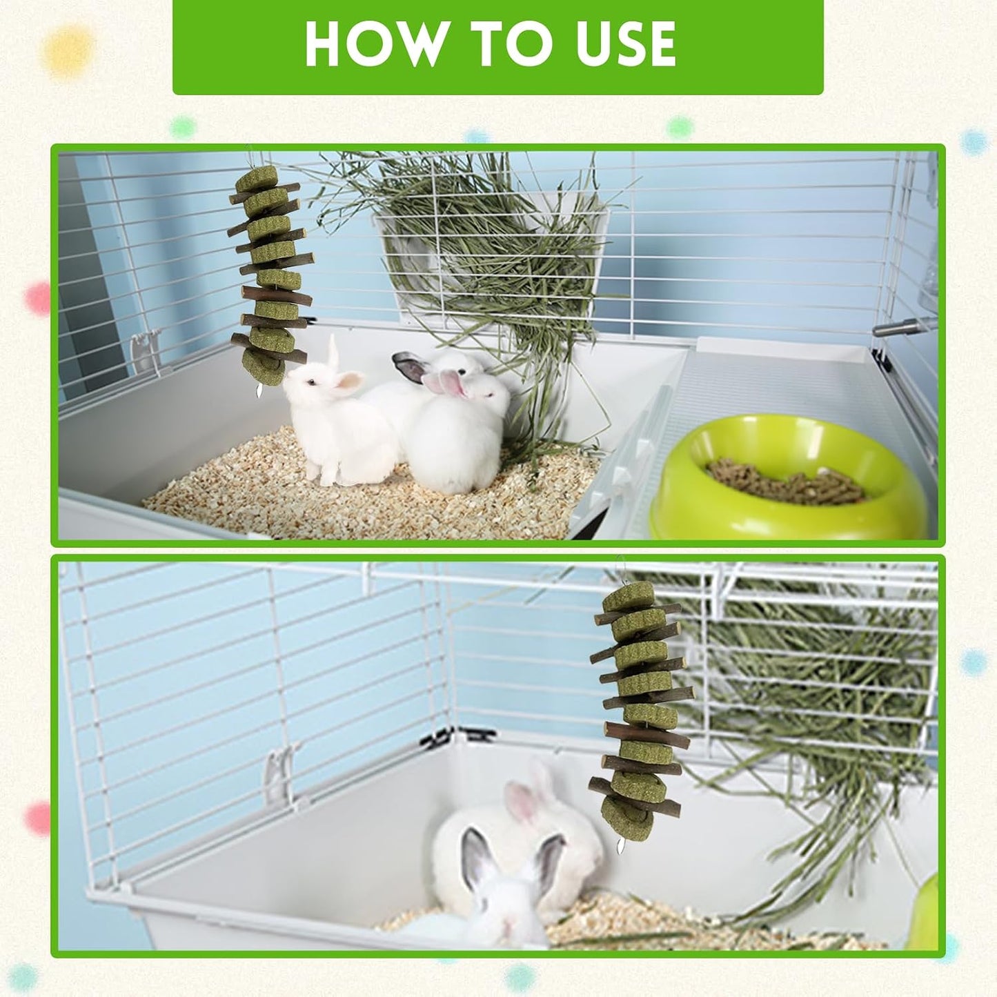 Handcrafted pet hanging toy for guinea pigs and hamsters