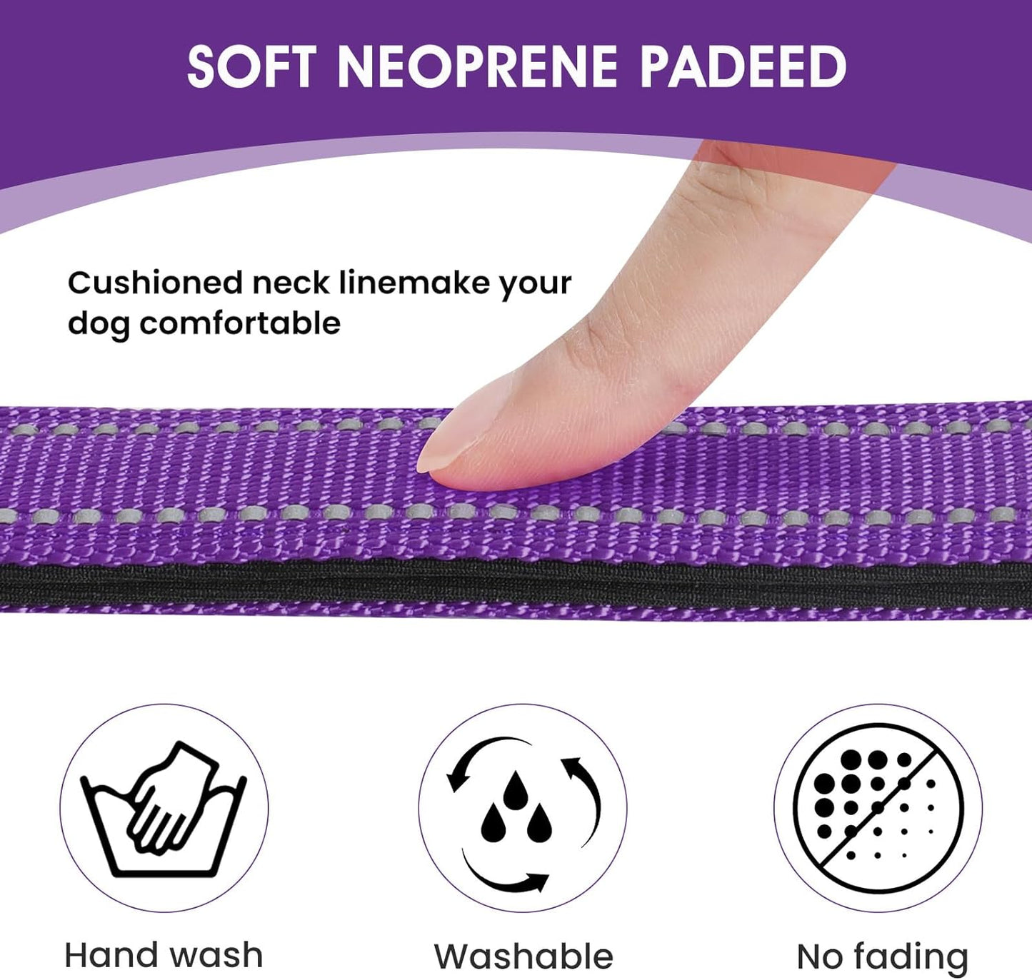 Durable zinc alloy D-ring on penseepet dog collar