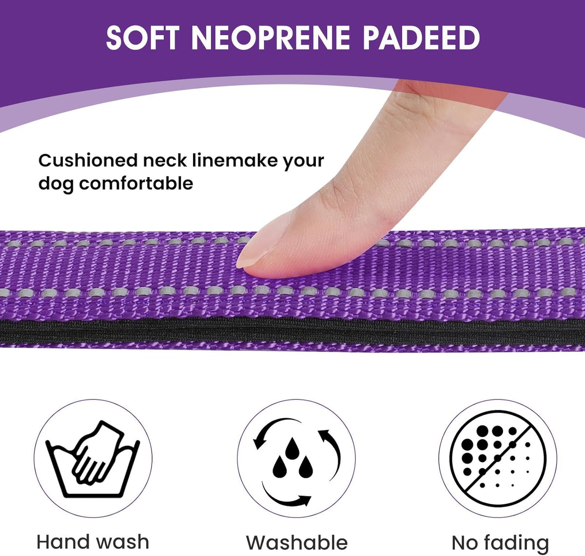 Durable zinc alloy D-ring on penseepet dog collar