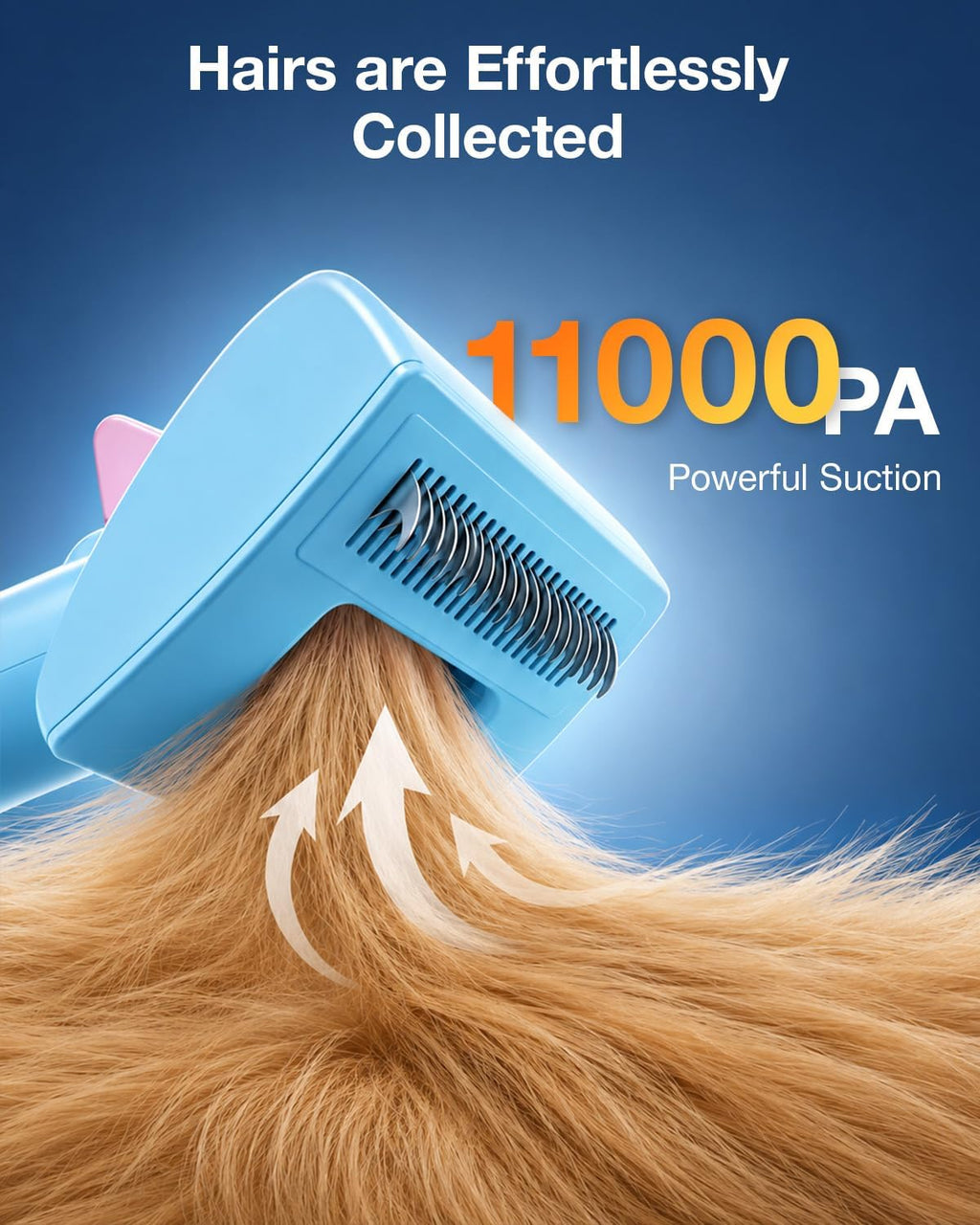 Close up of the PETGUGU two point five liter extra large dust cup filled with pet hair
