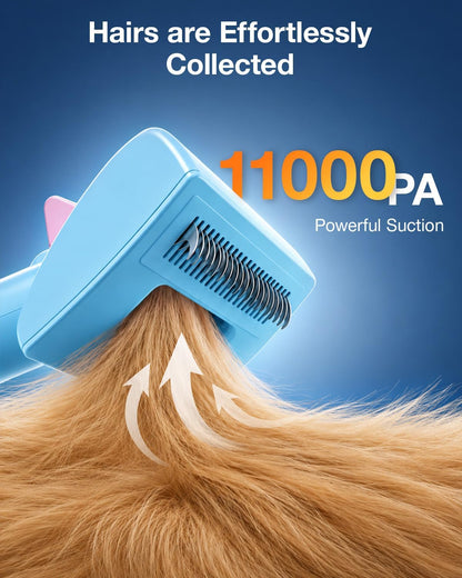 Close up of the PETGUGU two point five liter extra large dust cup filled with pet hair