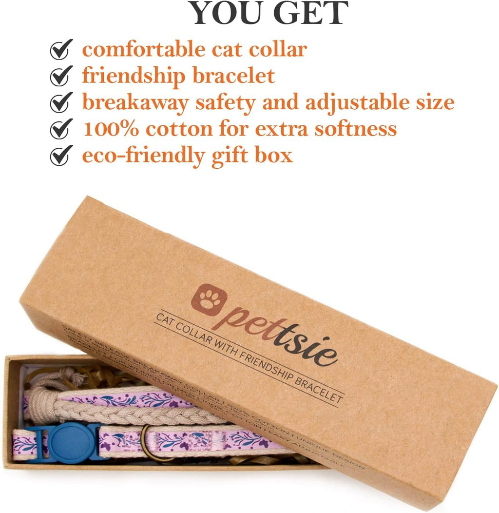 Pettsie cat collar displayed inside pet friendly gift box packaging