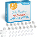Vmaisi 16 Pack Child Safety Magnetic Cabinet Locks set front view