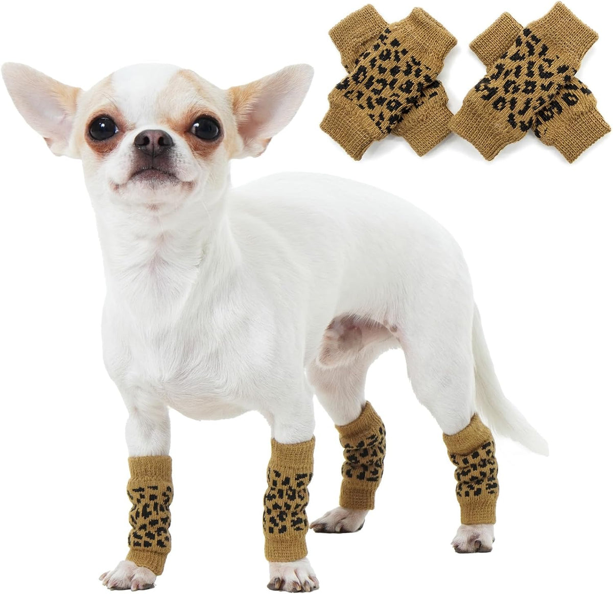 ROZKITCH 4PCS Dog Sleeves for Legs to Prevent Licking, Knitted Solid Pattern Elbow Joint Protectors for Small Dogs Chihuahua, Yorkshire Terrier, Toy Poodle, Pomeranian, Papillon Grey M - Image 13