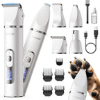 oneisall 4 in 1 Dog Grooming Kit with LCD Display, Dog Hair Trimmer for Paw Nail Grinder, Rechargeable Cordless Low Noise IPX7 Waterproof Pet Clippers - Image 10