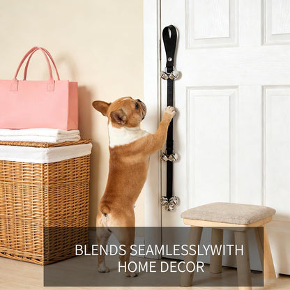 Adjustable nylon strap detail of Tje dog doorbell