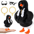 7inch Desk Goose Outfits, Desktop Goose Clothes with Sunglasses & Necklaces, Plush Hoodie Set for Magnetic Goose Statue - Image 13