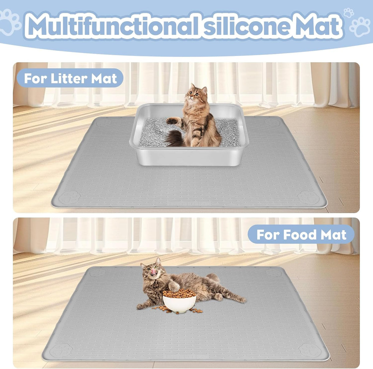 Easy to clean durable silicone pet mat