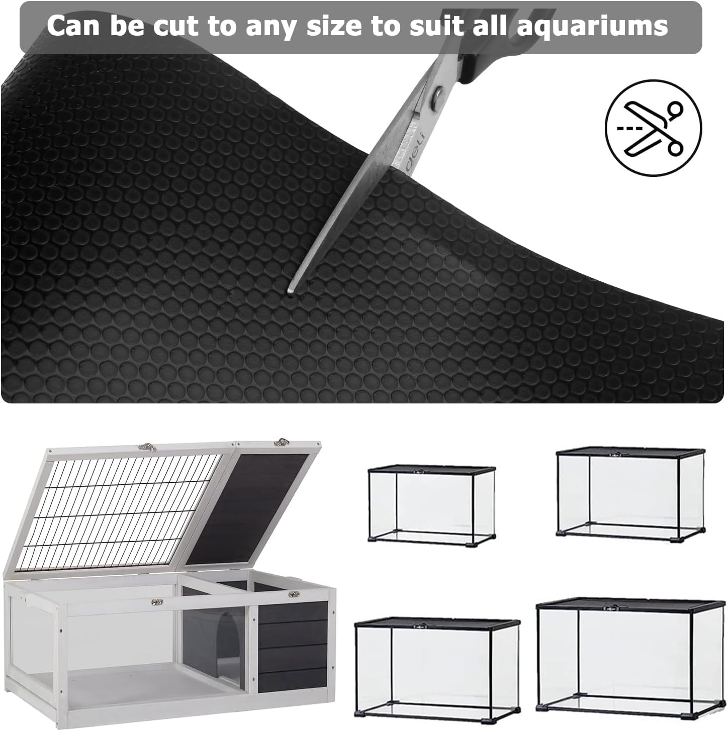 Hoplaep 96 by 24 inches reptile enclosure substrate flooring in deep black