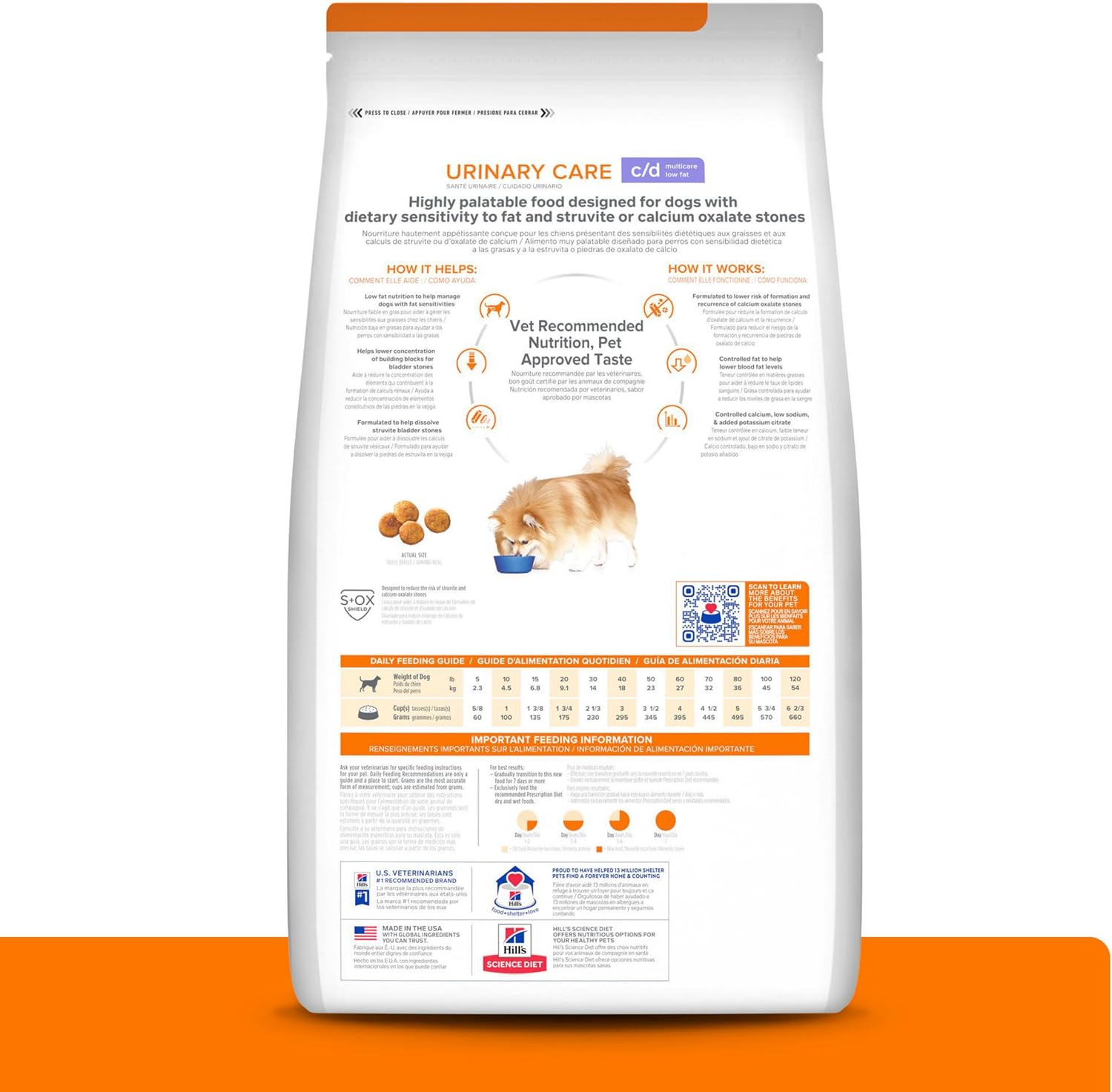 Hill's Prescription Diet urinary care chicken flavor low fat formula 8.5 pound bag