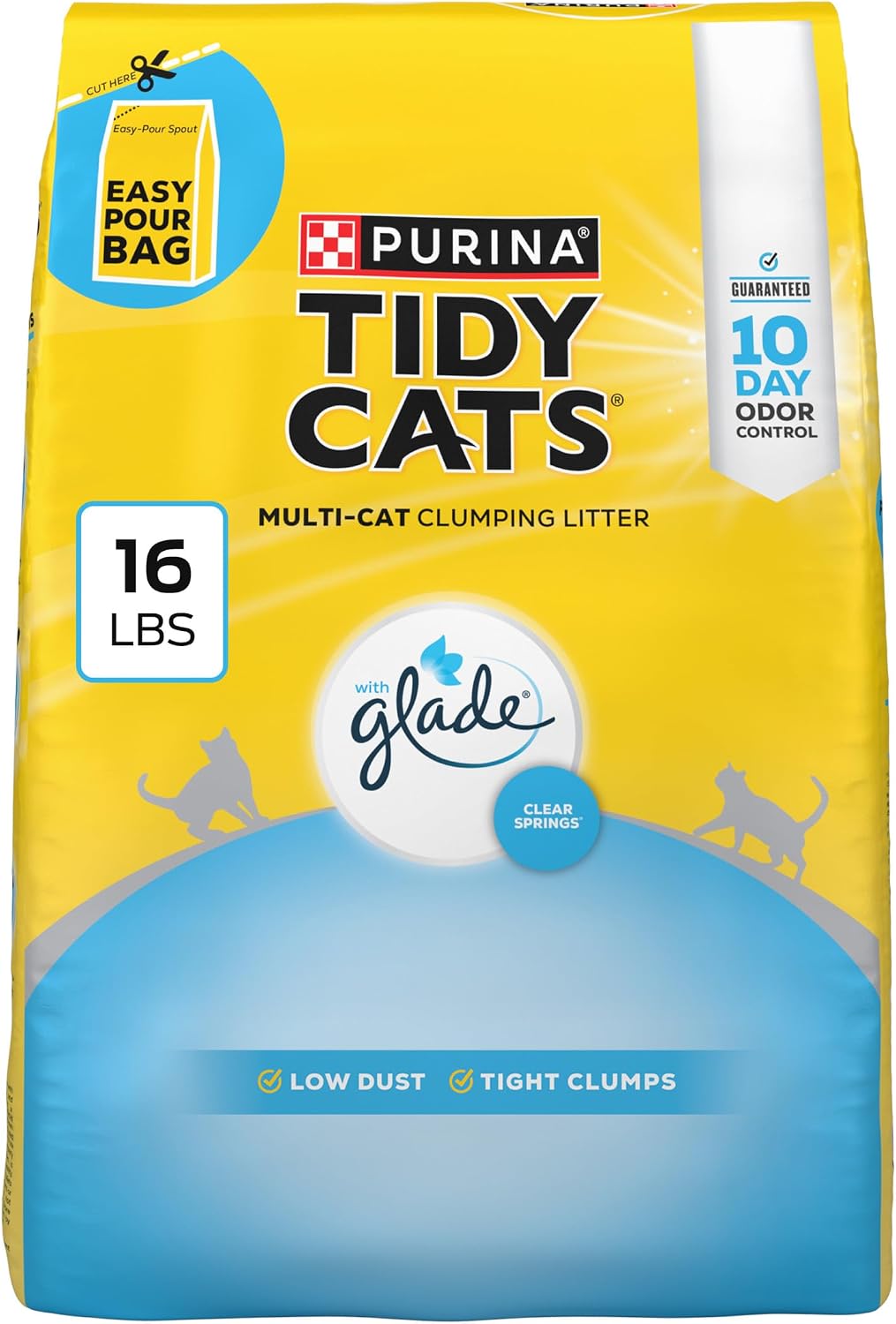 Purina Tidy Cats Lightweight Cat Litter, Clumping Multi Cat, Glade Clear Springs Odor Control, Low Dust, 38 lb. Box - Image 10