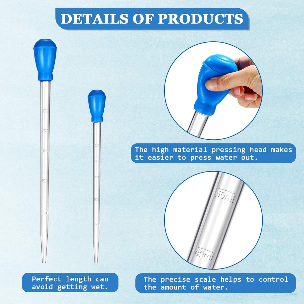 Weewooday acrylic spot feeding pipettes with measurement markings