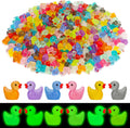 JYXT mini resin ducks front view showing a bulk assortment of colorful tiny figurines.