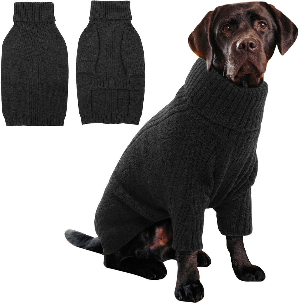 IECOii XXL Dog Sweater,Thermal Knit Big Dog Sweater Christmas,Pet Turtleneck Doggy Sweatshirt for Extra Large Dogs Boy Girl,Stretchy Large Dogs Cold Weather Outfit Pitbull Clothes,(Green XXL) - Image 14