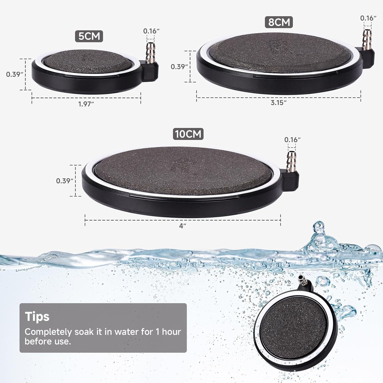 Hygger high dissolved oxygen nano disk bubbler packaging contents