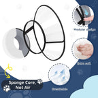 ICOYEA soft dog recovery collar with attached clear plastic shield view
