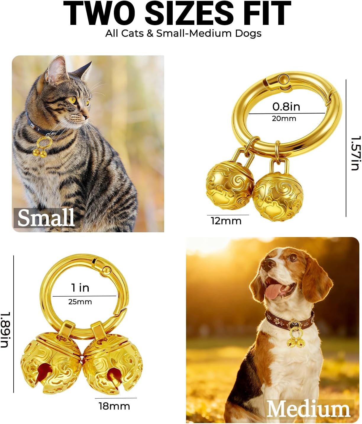 Morn Light anti lost tracking copper bell for small and medium dogs