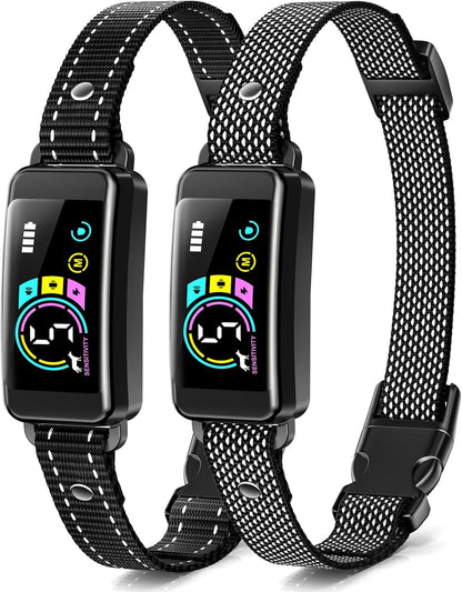 Keoge Smart Dog Bark Collar 2 Pack front view black