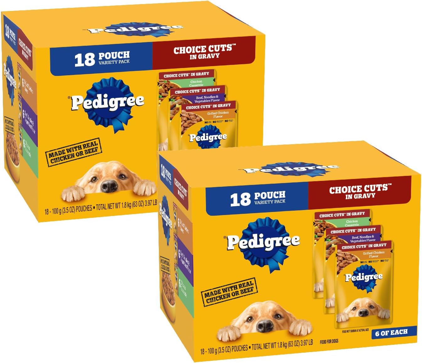Pedigree Choice Cuts in Gravy Wet Dog Food, Adult Soft Wet Dog Food, Variety Pack, 3.5 oz. Pouches, 30 Count - Image 12