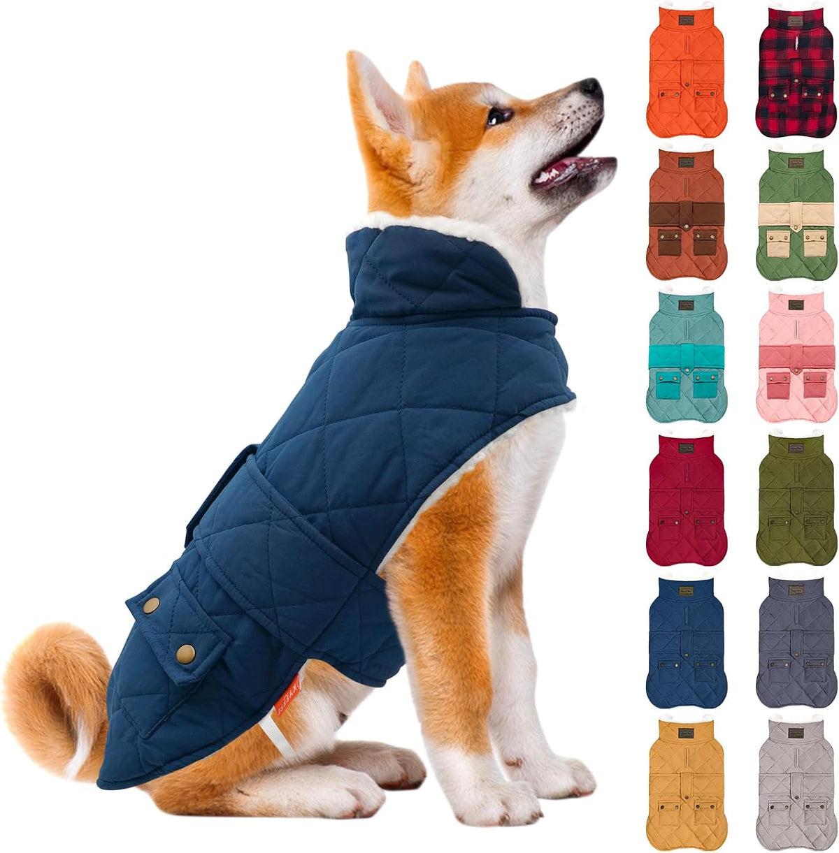 KYEESE Dog Coat Warm Pets Clothes for Cold Weather Soft Pet Sweater with Leash Hole Thick Pet Winter Puffer Coat with Pocket Windproof Dogs Jacket with Fleece Lined Waterproof Dog Coats for Large Dogs - Image 13