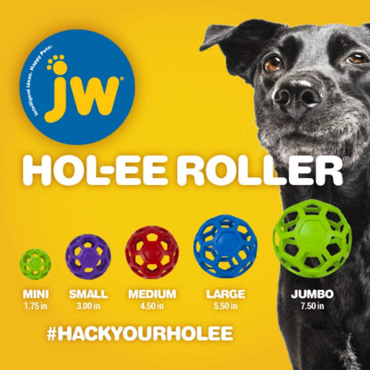Puppy playing with JW Pet Hol-ee Roller natural rubber toy