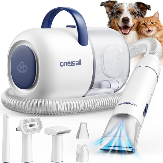 Oneisall dog grooming vacuum kit front view professional pet hair suction tool