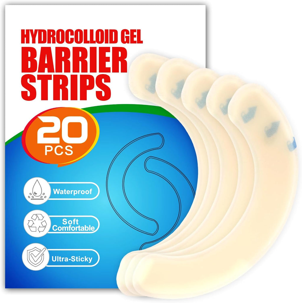 Whamz33 W hydrocolloid ostomy barrier strips pack front view for medical stoma care