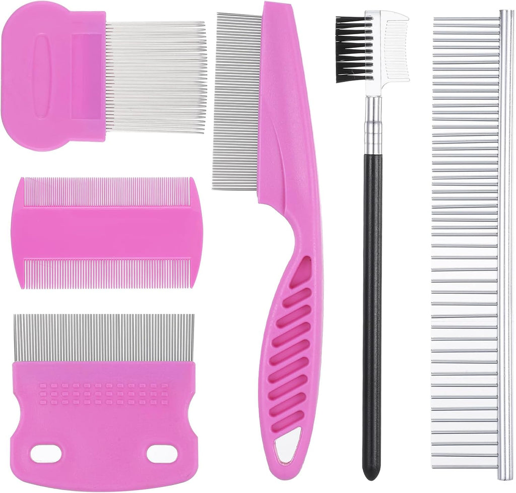 Caphont 6 pack pet flea comb set front view