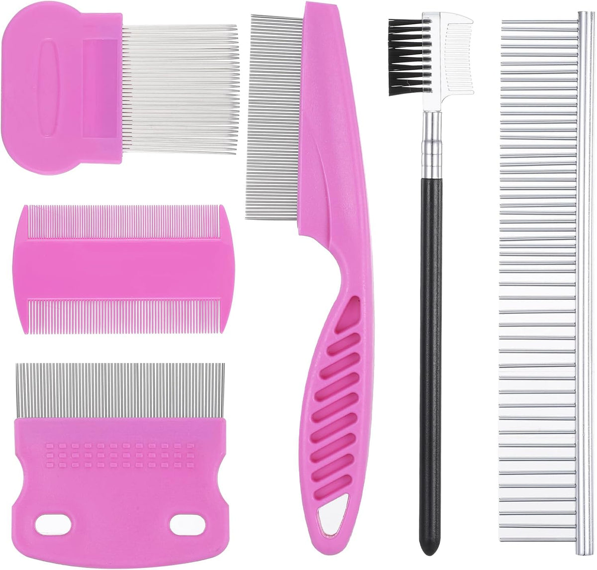 Caphont 6 pack pet flea comb set front view