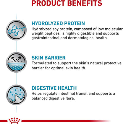 Imported Royal Canin Hydrolyzed Protein thirteen point seven ounce can nutritional profile
