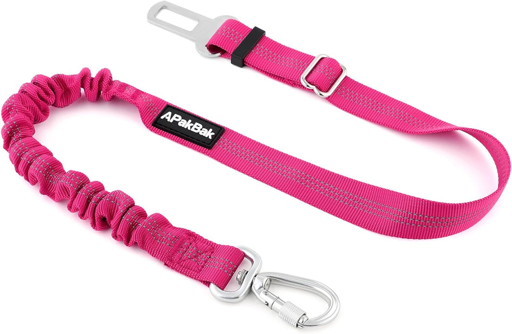 Apakbak pink dog seat belt front view