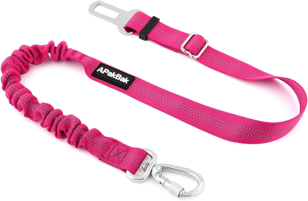 Apakbak pink dog seat belt front view