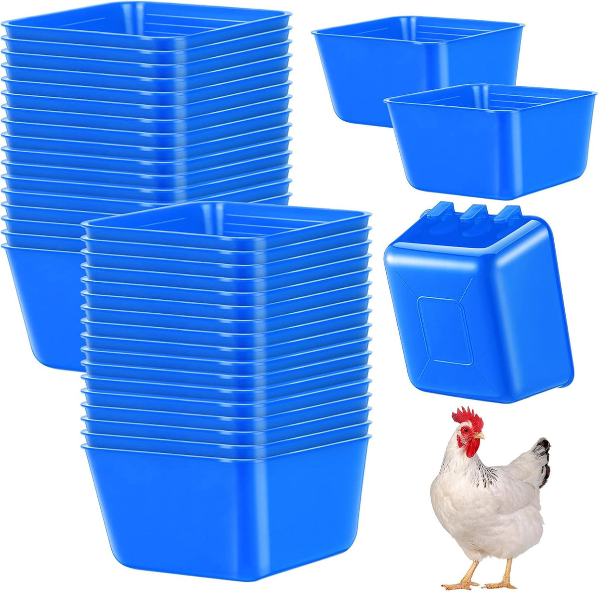 Maxdot 20 Pcs Chicken Water Feeder Cup 16 oz Large Watering Cup, Red - Image 9