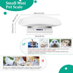 DWSFADA pet weighing device top view illustrating the compact tray setup perfect for newborn kittens.