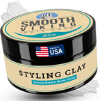 Smooth Viking Beard Care Hair Styling Clay front view jar container for men