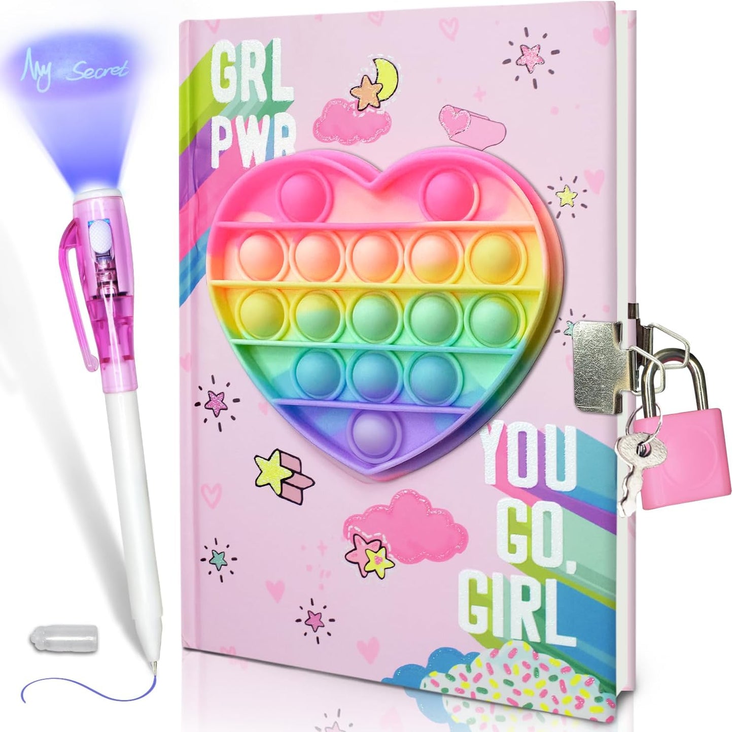 Ginmlyda pop girls diary with heart fidget cover