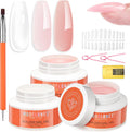 Modelones Builder Nail Gel Kit front view showing 3 jars and tools.